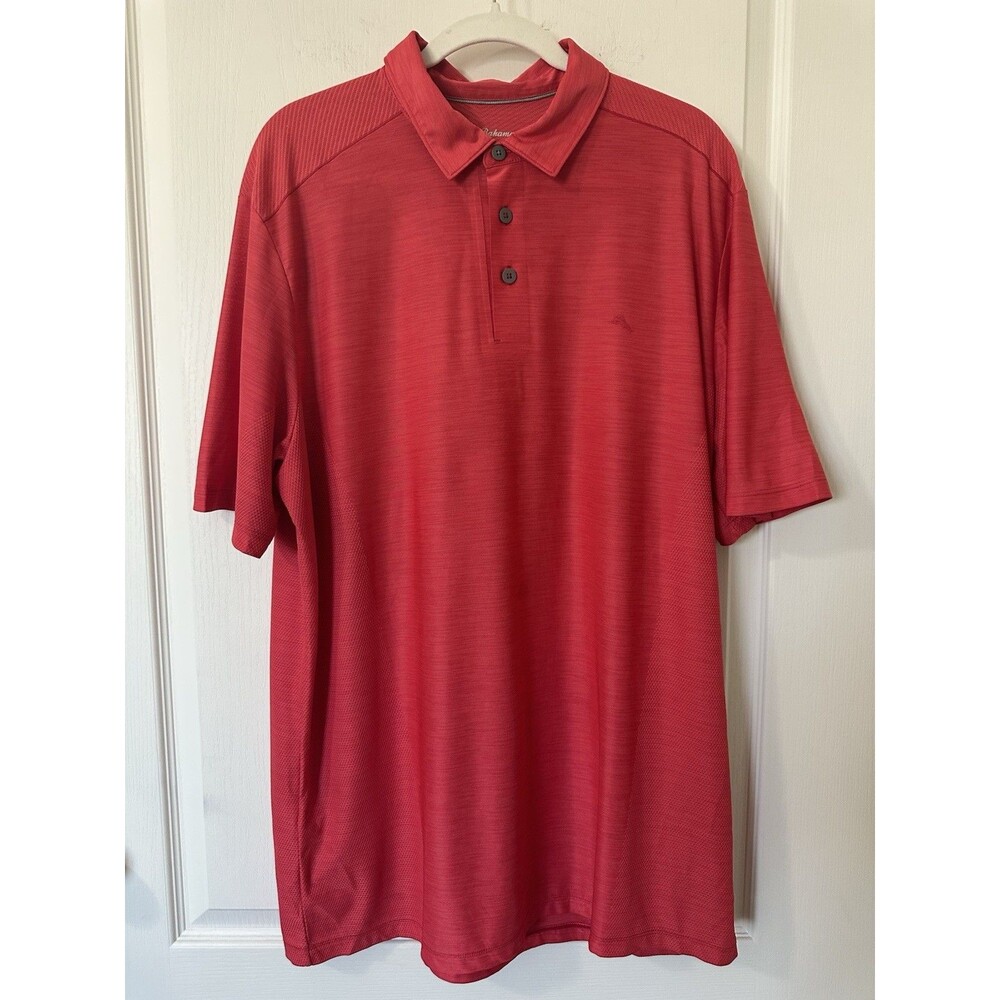 Tommy Bahama Polo Shirt Men XLT Red IslandZone Marlin Golf Performance Mesh